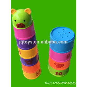 Round stacked cup building blocks set